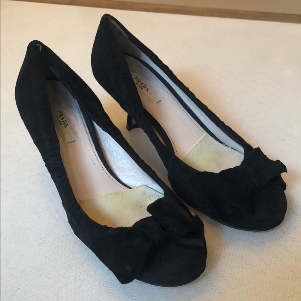 Prada bow pumps